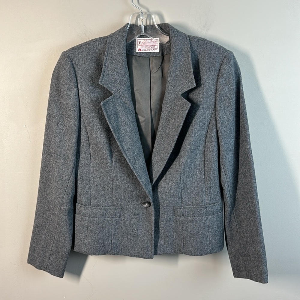 Pendleton Women Vintage 100% Virgin Wool Classic Blazer Sz 2P Academia Old Money